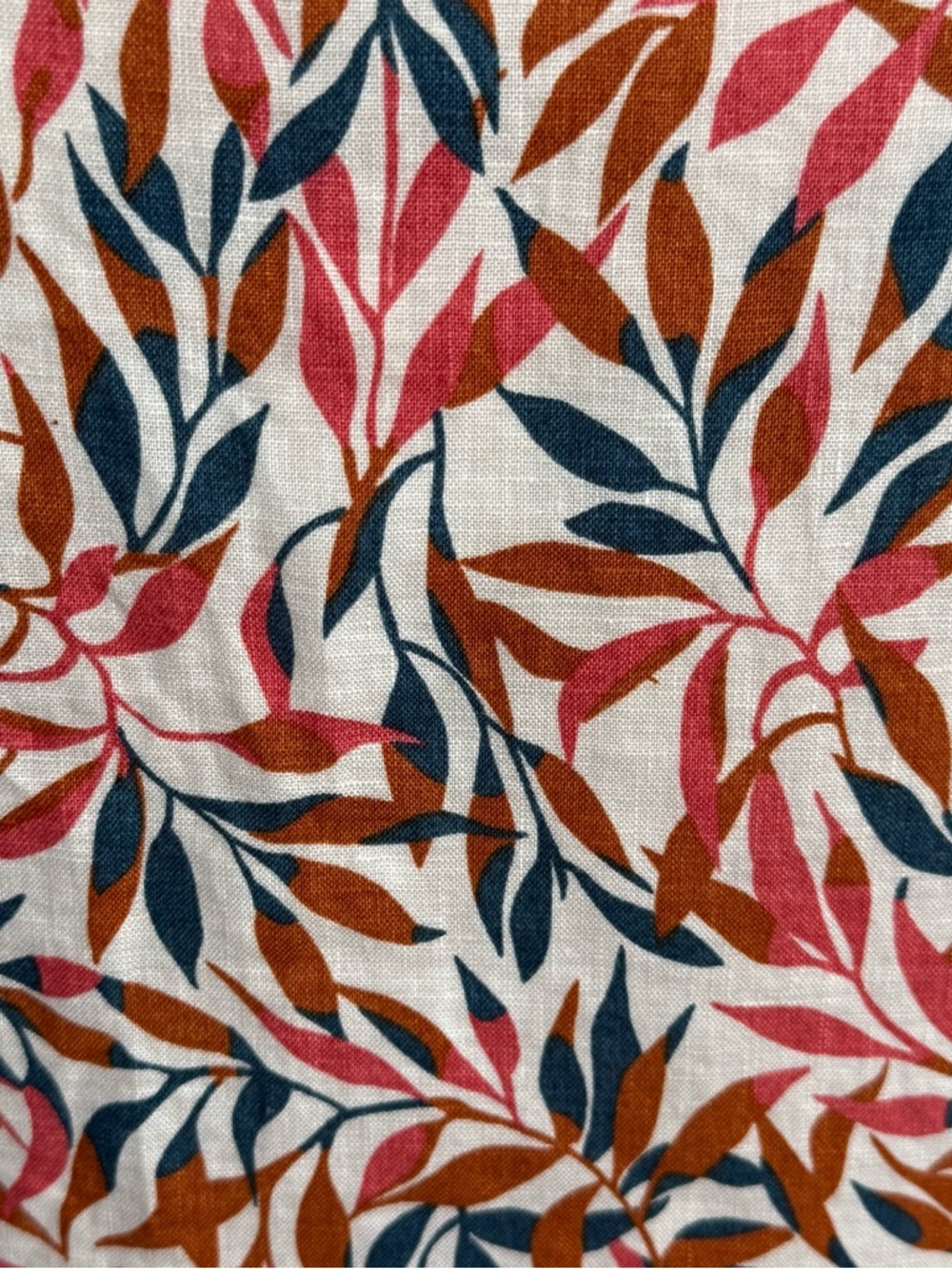 Lands' End Women's 100% Linen Sleeveless Tank Top Multi-Colored Leaf Print Sz 1X - Picture 4 of 9